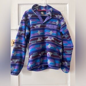 Patagonia Synchilla fleece quarter snap Guatemala triangles women’s M